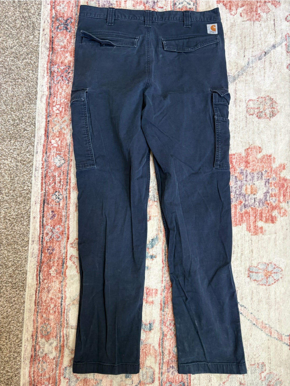 Carhartt Relaxed Fit Cargo Work Pant Navy Mens 36 x 34 - Picture 3 of 7